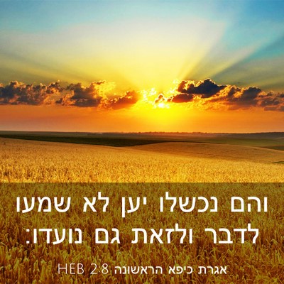 Picture 03 - אגרת כיפא הראשונה 2:8 HEB - והם נכשלו יען לא שמעו לדבר - Bible Verse Picture
