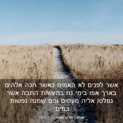 Picture 03 - אגרת כיפא הראשונה 3:20 HEB - אשר לפנים לא האמינו כאשר - Bible Verse Picture