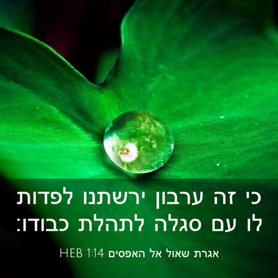 Picture 03 - אגרת שאול אל האפסים 1:14 HEB - כי זה ערבון ירשתנו לפדות לו - Bible Verse Picture