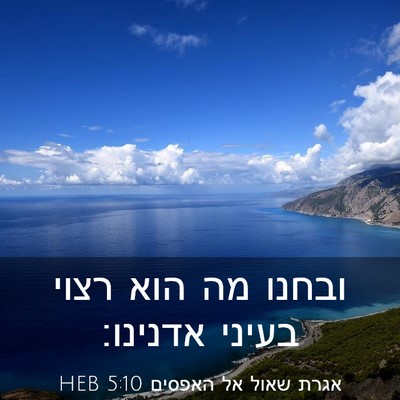 Picture 03 - אגרת שאול אל האפסים 5:10 HEB - ובחנו מה הוא רצוי בעיני - Bible Verse Picture
