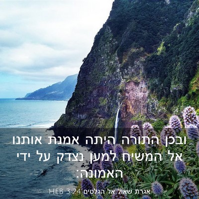 Picture 03 - אגרת שאול אל הגלטים 3:24 HEB - ובכן התורה היתה אמנת אותנו - Bible Verse Picture