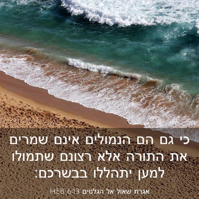 Picture 03 - אגרת שאול אל הגלטים 6:13 HEB - כי גם הם הנמולים אינם שמרים - Bible Verse Picture