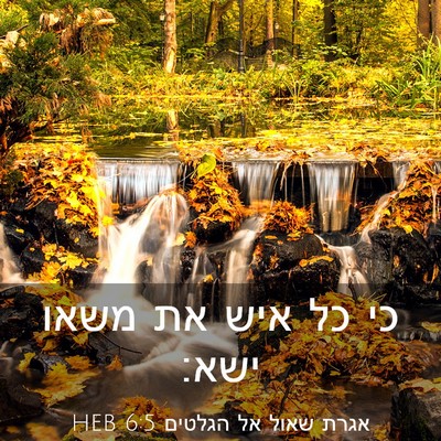 Picture 03 - אגרת שאול אל הגלטים 6:5 HEB - כי כל איש את משאו - Bible Verse Picture