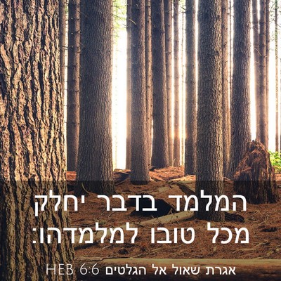 Picture 03 - אגרת שאול אל הגלטים 6:6 HEB - המלמד בדבר יחלק מכל טובו - Bible Verse Picture