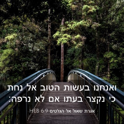 Picture 03 - אגרת שאול אל הגלטים 6:9 HEB - ואנחנו בעשות הטוב אל נחת כי - Bible Verse Picture