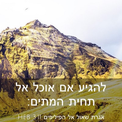 Picture 03 - אגרת שאול אל הפיליפים 3:11 HEB - להגיע אם אוכל אל תחית - Bible Verse Picture