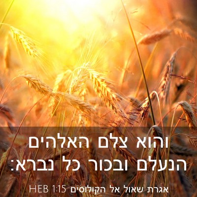 Picture 03 - אגרת שאול אל הקולוסים 1:15 HEB - והוא צלם האלהים הנעלם - Bible Verse Picture