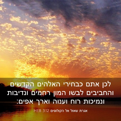Picture 03 - אגרת שאול אל הקולוסים 3:12 HEB - לכן אתם כבחירי האלהים - Bible Verse Picture