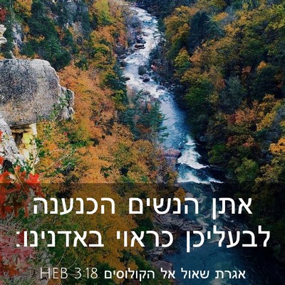 Picture 03 - אגרת שאול אל הקולוסים 3:18 HEB - אתן הנשים הכנענה לבעליכן - Bible Verse Picture
