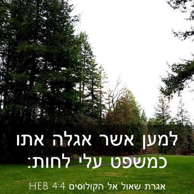 Picture 03 - אגרת שאול אל הקולוסים 4:4 HEB - למען אשר אגלה אתו כמשפט עלי - Bible Verse Picture