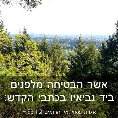Picture 03 - אגרת שאול אל הרומים 1:2 HEB - אשר הבטיחה מלפנים ביד - Bible Verse Picture