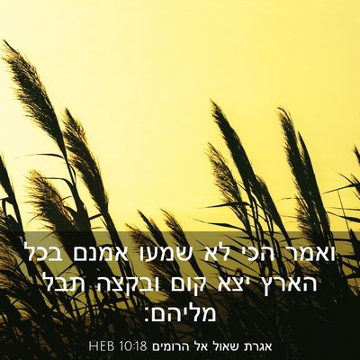 Picture 03 - אגרת שאול אל הרומים 10:18 HEB - ואמר הכי לא שמעו אמנם בכל - Bible Verse Picture