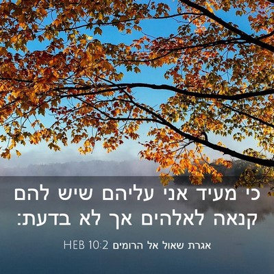 Picture 03 - אגרת שאול אל הרומים 10:2 HEB - כי מעיד אני עליהם שיש להם - Bible Verse Picture