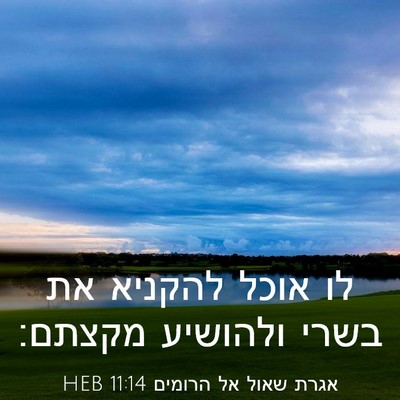 Picture 03 - אגרת שאול אל הרומים 11:14 HEB - לו אוכל להקניא את בשרי - Bible Verse Picture