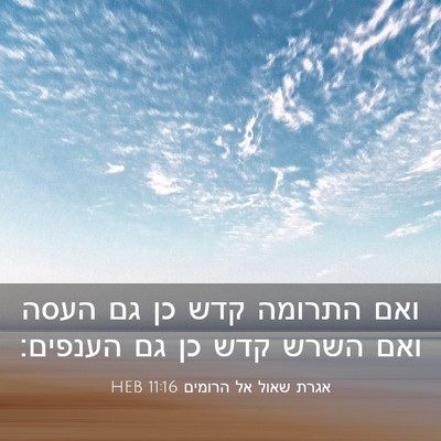 Picture 03 - אגרת שאול אל הרומים 11:16 HEB - ואם התרומה קדש כן גם העסה - Bible Verse Picture