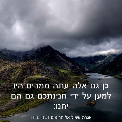 Picture 03 - אגרת שאול אל הרומים 11:31 HEB - כן גם אלה עתה ממרים היו - Bible Verse Picture