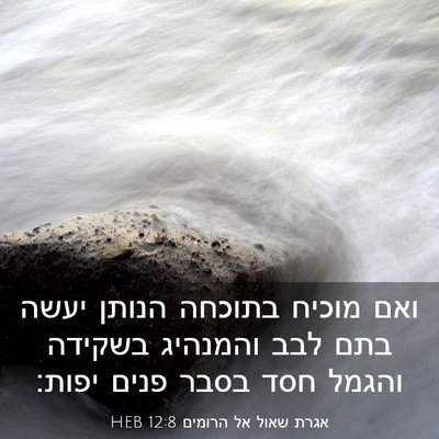 Picture 03 - אגרת שאול אל הרומים 12:8 HEB - ואם מוכיח בתוכחה הנותן - Bible Verse Picture