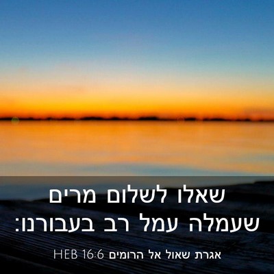 Picture 03 - אגרת שאול אל הרומים 16:6 HEB - שאלו לשלום מרים שעמלה עמל - Bible Verse Picture