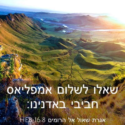 Picture 03 - אגרת שאול אל הרומים 16:8 HEB - שאלו לשלום אמפליאס חביבי - Bible Verse Picture