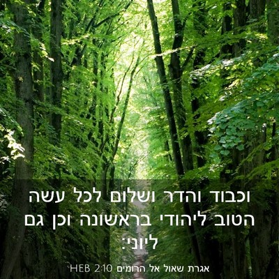 Picture 03 - אגרת שאול אל הרומים 2:10 HEB - וכבוד והדר ושלום לכל עשה - Bible Verse Picture