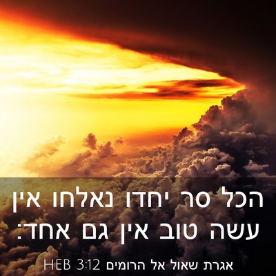 Picture 03 - אגרת שאול אל הרומים 3:12 HEB - הכל סר יחדו נאלחו אין עשה - Bible Verse Picture