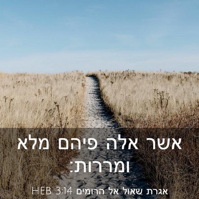 Picture 03 - אגרת שאול אל הרומים 3:14 HEB - אשר אלה פיהם מלא - Bible Verse Picture