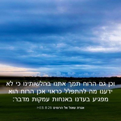 Picture 03 - אגרת שאול אל הרומים 8:26 HEB - וכן גם הרוח תמך אתנו - Bible Verse Picture