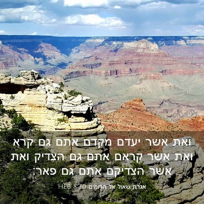 Picture 03 - אגרת שאול אל הרומים 8:30 HEB - ואת אשר יעדם מקדם אתם גם - Bible Verse Picture