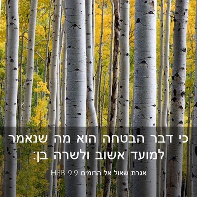 Picture 03 - אגרת שאול אל הרומים 9:9 HEB - כי דבר הבטחה הוא מה שנאמר - Bible Verse Picture