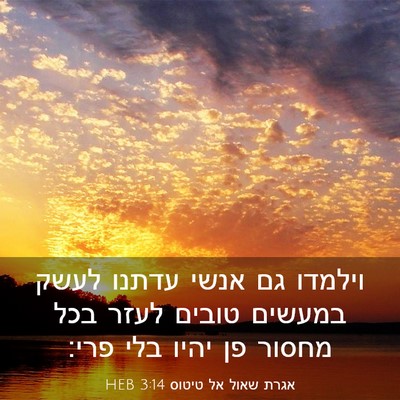 Picture 03 - אגרת שאול אל טיטוס 3:14 HEB - וילמדו גם אנשי עדתנו לעשק - Bible Verse Picture