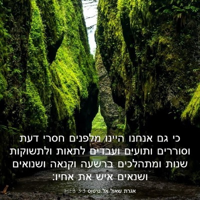 Picture 03 - אגרת שאול אל טיטוס 3:3 HEB - כי גם אנחנו היינו מלפנים - Bible Verse Picture