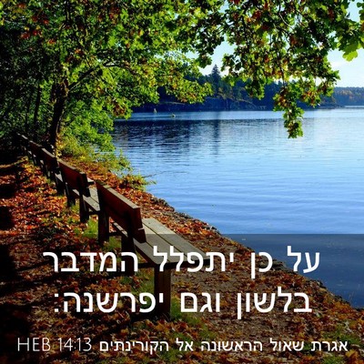 Picture 03 - אגרת שאול הראשונה אל הקורינתים 14:13 HEB - על כן יתפלל המדבר בלשון וגם - Bible Verse Picture