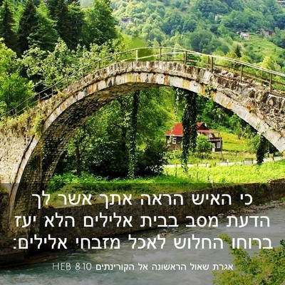 Picture 03 - אגרת שאול הראשונה אל הקורינתים 8:10 HEB - כי האיש הראה אתך אשר לך - Bible Verse Picture