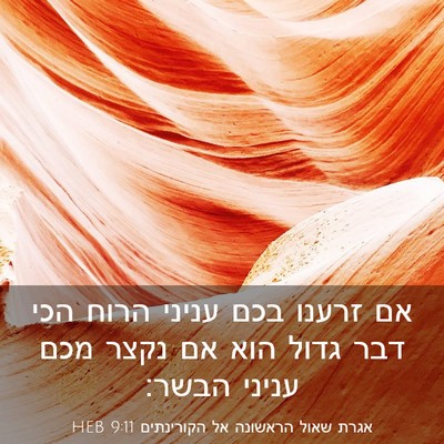 Picture 03 - אגרת שאול הראשונה אל הקורינתים 9:11 HEB - אם זרענו בכם עניני הרוח הכי - Bible Verse Picture