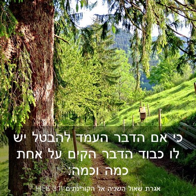 Picture 03 - אגרת שאול השניה אל הקורינתים 3:11 HEB - כי אם הדבר העמד להבטל יש לו - Bible Verse Picture