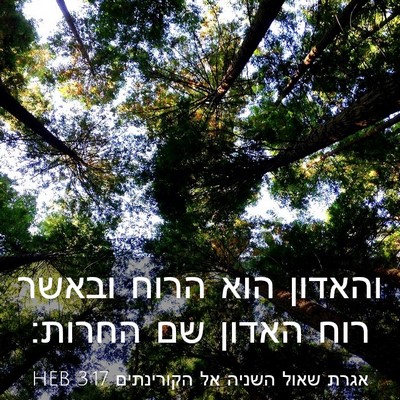 Picture 03 - אגרת שאול השניה אל הקורינתים 3:17 HEB - והאדון הוא הרוח ובאשר רוח - Bible Verse Picture