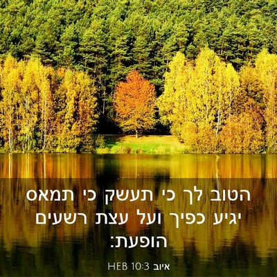 Picture 03 - איוב 10:3 HEB - הטוב לך כי תעשק כי תמאס - Bible Verse Picture
