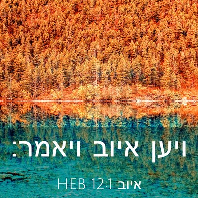 Picture 03 - איוב 12:1 HEB - ויען איוב - Bible Verse Picture