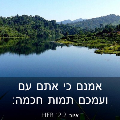 Picture 03 - איוב 12:2 HEB - אמנם כי אתם עם ועמכם תמות - Bible Verse Picture