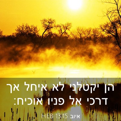 Picture 03 - איוב 13:15 HEB - הן יקטלני לא איחל אך דרכי - Bible Verse Picture