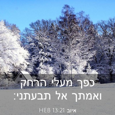 Picture 03 - איוב 13:21 HEB - כפך מעלי הרחק ואמתך אל - Bible Verse Picture