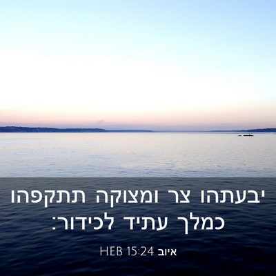 Picture 03 - איוב 15:24 HEB - יבעתהו צר ומצוקה תתקפהו - Bible Verse Picture