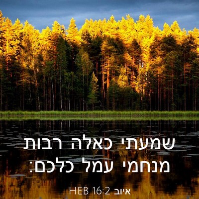 Picture 03 - איוב 16:2 HEB - שמעתי כאלה רבות מנחמי עמל - Bible Verse Picture