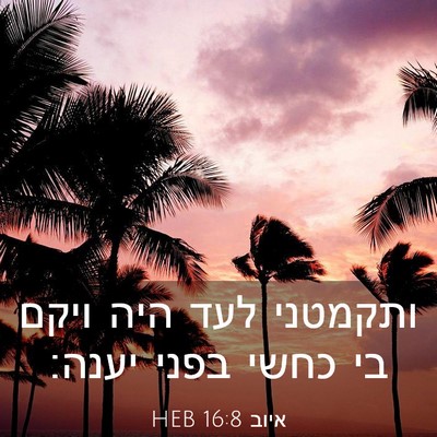 Picture 03 - איוב 16:8 HEB - ותקמטני לעד היה ויקם בי - Bible Verse Picture