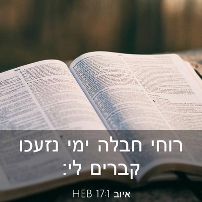 Picture 03 - איוב 17:1 HEB - רוחי חבלה ימי נזעכו קברים - Bible Verse Picture