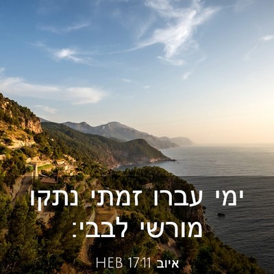 Picture 03 - איוב 17:11 HEB - ימי עברו זמתי נתקו מורשי - Bible Verse Picture