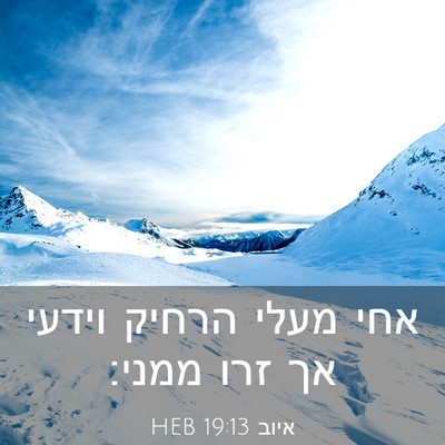 Picture 03 - איוב 19:13 HEB - אחי מעלי הרחיק וידעי אך זרו - Bible Verse Picture