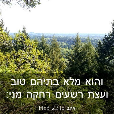 Picture 03 - איוב 22:18 HEB - והוא מלא בתיהם טוב ועצת - Bible Verse Picture