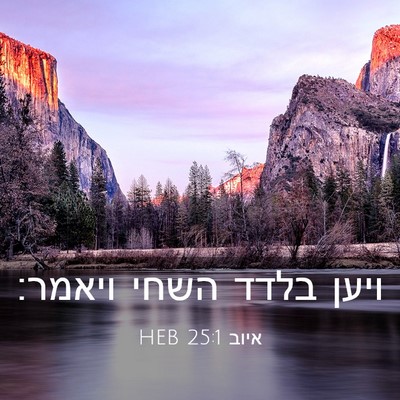 Picture 03 - איוב 25:1 HEB - ויען בלדד השחי - Bible Verse Picture