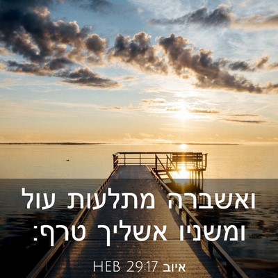 Picture 03 - איוב 29:17 HEB - ואשברה מתלעות עול ומשניו - Bible Verse Picture